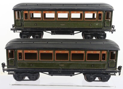 Two Marklin gauge I 1st/2nd class Passenger coaches