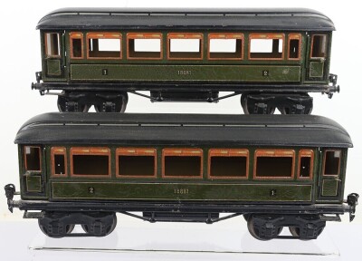 Two Marklin gauge I 1st/2nd class Passenger coaches