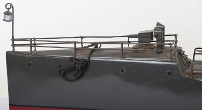 Largest Bing live steam tinplate three funnel Torpedo boat, German circa 1908 - 14