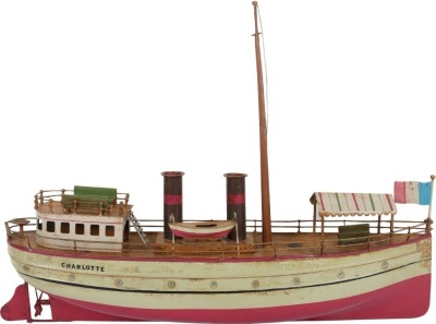 A Bing clockwork tinplate two funnel River boat &lsquo;Charlotte&rsquo;, German circa 1905