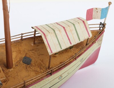 A Bing clockwork tinplate two funnel River boat &lsquo;Charlotte&rsquo;, German circa 1905 - 7