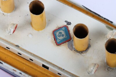 A Bing clockwork tinplate four funnel Ocean liner, German circa 1920 - 4