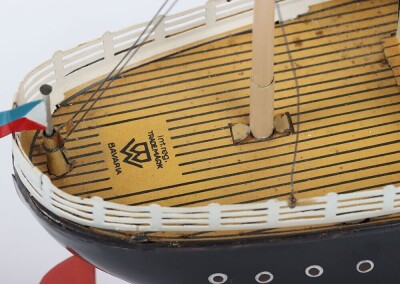 A Bing clockwork tinplate three funnel Ocean liner, German 1920s - 8