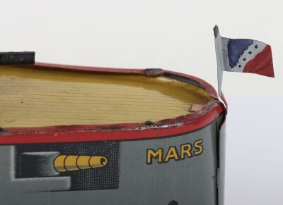 A Mohr & Krausz lithographed tinplate clockwork Gunship &lsquo;Mars&rsquo; floor toy, German circa 1910 - 2