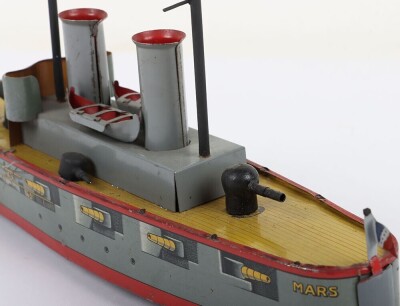 A Mohr & Krausz lithographed tinplate clockwork Gunship &lsquo;Mars&rsquo; floor toy, German circa 1910 - 8