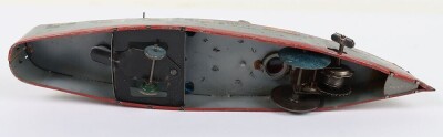 A Mohr & Krausz lithographed tinplate clockwork Gunship &lsquo;Mars&rsquo; floor toy, German circa 1910 - 14