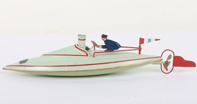 Ernst Plank tinplate clockwork Speedboat - 6