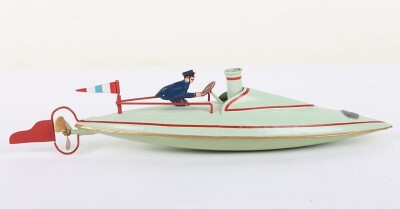 Ernst Plank tinplate clockwork Speedboat