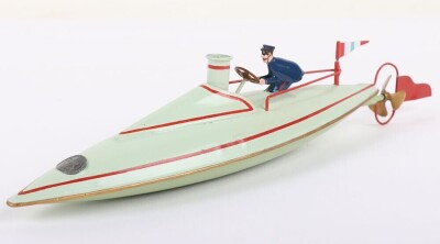 Ernst Plank tinplate clockwork Speedboat - 4