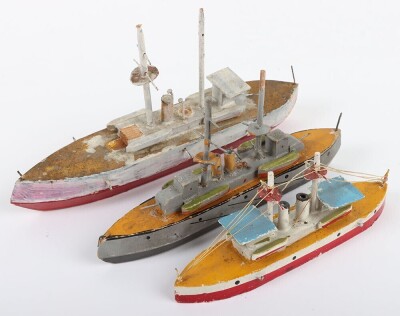 Three wooden model boats - 3