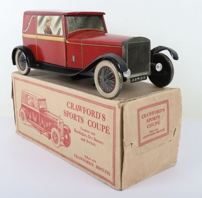 A rare boxed William Crawford & Sons Ltd Sports Coupe biscuit tin, 1920s - 2