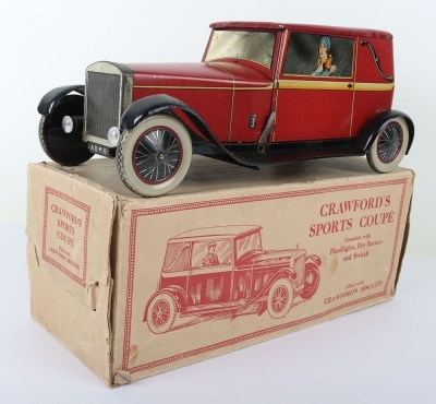 A rare boxed William Crawford & Sons Ltd Sports Coupe biscuit tin, 1920s - 3