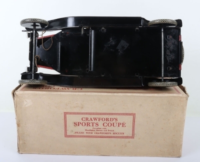 A rare boxed William Crawford & Sons Ltd Sports Coupe biscuit tin, 1920s - 5