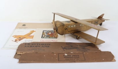 A scarce tinplate William Crawford & Sons Ltd A-One Biplane biscuit tin, English 1929