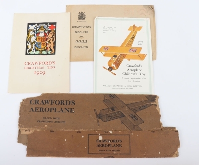 A scarce tinplate William Crawford & Sons Ltd A-One Biplane biscuit tin, English 1929 - 2