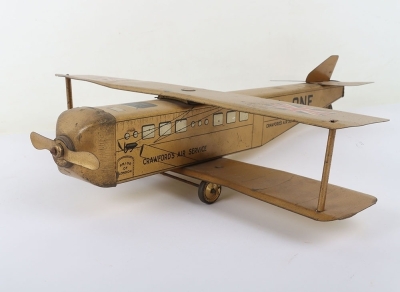 A scarce tinplate William Crawford & Sons Ltd A-One Biplane biscuit tin, English 1929 - 4