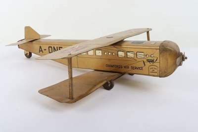 A scarce tinplate William Crawford & Sons Ltd A-One Biplane biscuit tin, English 1929 - 6