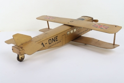A scarce tinplate William Crawford & Sons Ltd A-One Biplane biscuit tin, English 1929 - 7