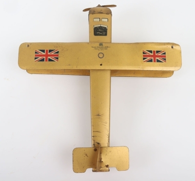 A scarce tinplate William Crawford & Sons Ltd A-One Biplane biscuit tin, English 1929 - 9