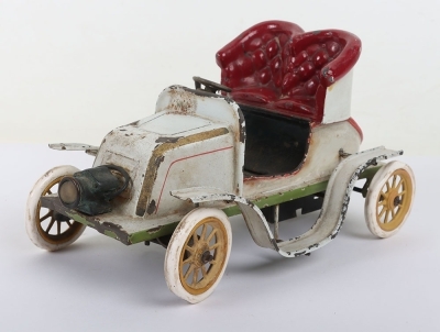 Bing tinplate clockwork hand painted De Dion two seater Runabout Motor car, German 1904 - 3