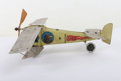 A E.Cardini tinplate clockwork Bi-plane Nord-Sud, Italian 1920s - 4