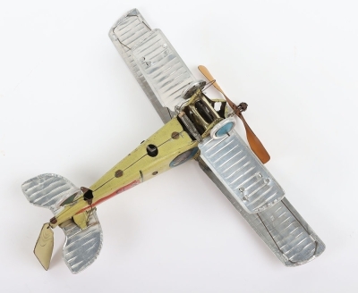 A E.Cardini tinplate clockwork Bi-plane Nord-Sud, Italian 1920s - 7
