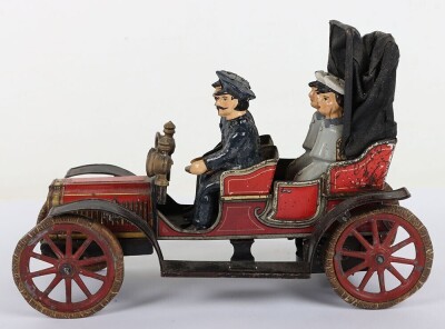 Carette tinplate clockwork four-seater open tourer, German circa 1910 - 7