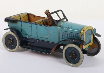Orobr 150 tinplate clockwork open tourer, German 1920s - 5