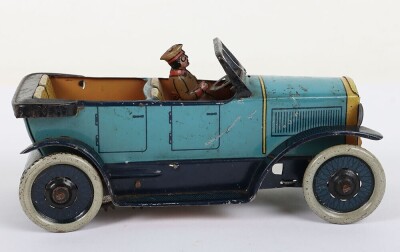 Orobr 150 tinplate clockwork open tourer, German 1920s - 6
