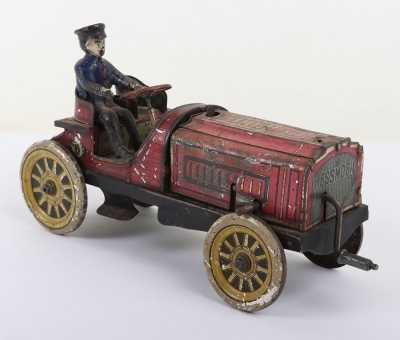 Hess tinplate flywheel driven two-seat open tourer, German circa 1908 - 3