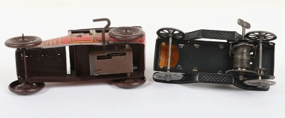 Small tinplate clockwork Taxi and open tourer, 1910/20s - 5