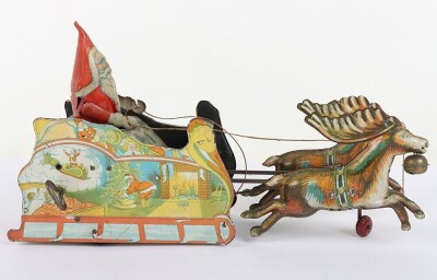 Ferdinand Strauss tinplate clockwork Santee Claus toy, American circa 1925 - 5
