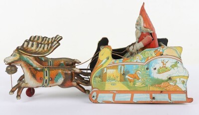 Ferdinand Strauss tinplate clockwork Santee Claus toy, American circa 1925 - 11