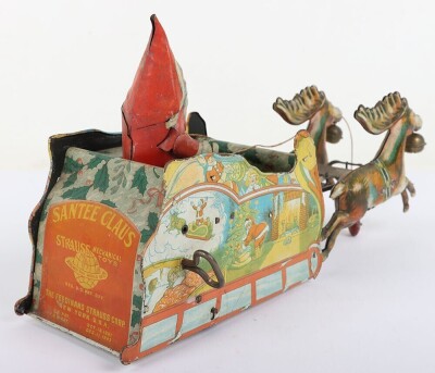 Ferdinand Strauss tinplate clockwork Santee Claus toy, American circa 1925 - 14