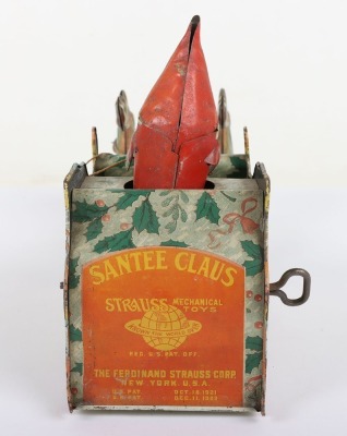 Ferdinand Strauss tinplate clockwork Santee Claus toy, American circa 1925 - 15