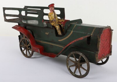 Tinplate flywheel driven wagon, American 1920s - 2