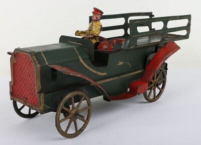 Tinplate flywheel driven wagon, American 1920s - 5