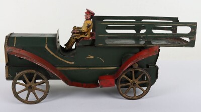 Tinplate flywheel driven wagon, American 1920s - 6