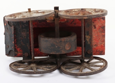 Wooden and cast iron flywheel driven early motorcar, American circa 1903 - 5