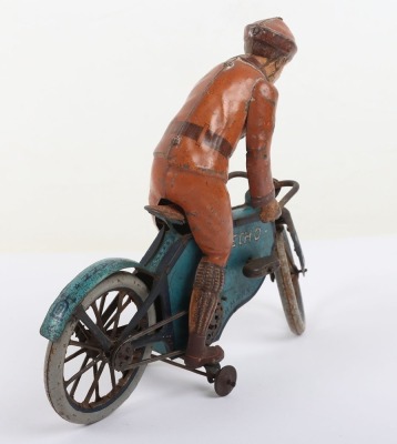 Lehmann 725 tinplate clockwork Motorcyclist ECHO, German 1920s - 4