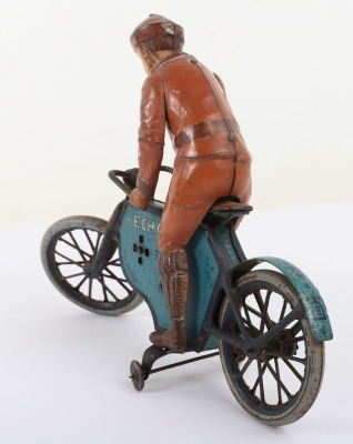 Lehmann 725 tinplate clockwork Motorcyclist ECHO, German 1920s - 5