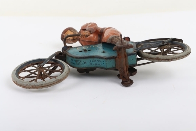 Lehmann 725 tinplate clockwork Motorcyclist ECHO, German 1920s - 6