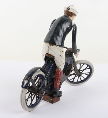 Lehmann 683 tinplate clockwork Motorcyclist HALLOH, German 1920's - 5