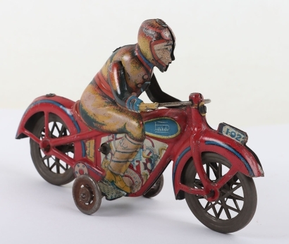 Paya tinplate clockwork motorbike, Spanish circa 1930