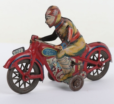 Paya tinplate clockwork motorbike, Spanish circa 1930 - 3