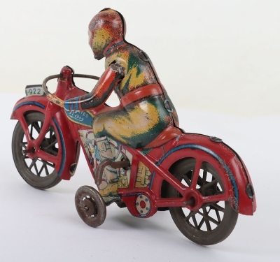 Paya tinplate clockwork motorbike, Spanish circa 1930 - 4
