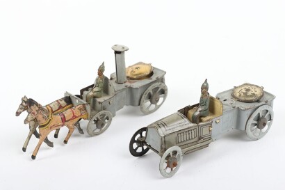Two Meier Army tinplate Field Kitchen Penny Toys