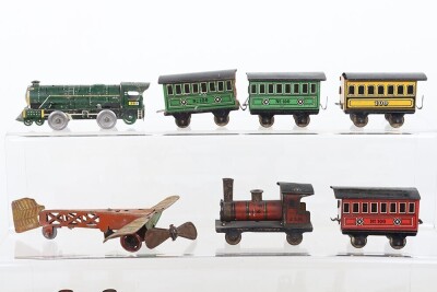 Trains and Ships tinplate Penny Toys - 2