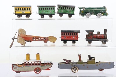 Trains and Ships tinplate Penny Toys - 7