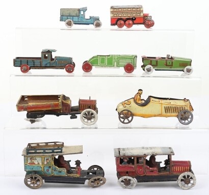 Collection of tinplate Motor Vehicle Penny Toys